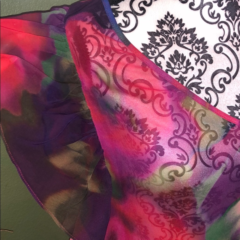 Multi colored flutter blouse - Picture 3 of 5